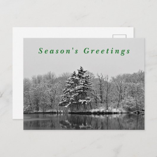 Winter Wonderland zwart-wit sneeuwfotografie Feestdagenkaart (Voorkant / Achterkant)