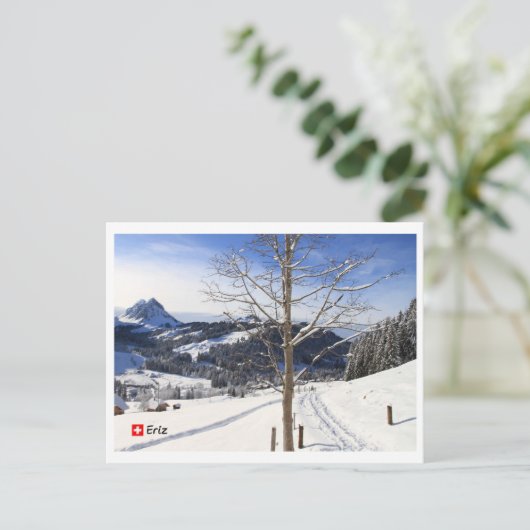 Winter wonderland - Zwitserland Briefkaart (Staand voorkant)