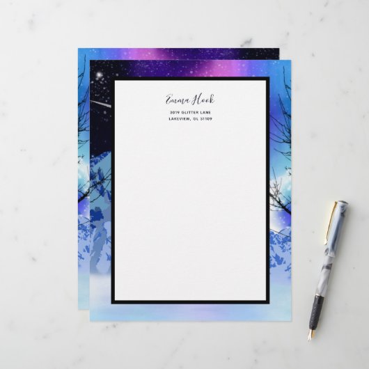 Winter Wonderlights Letterhead Briefhoofd (Voorkant / Achterkant in situ)