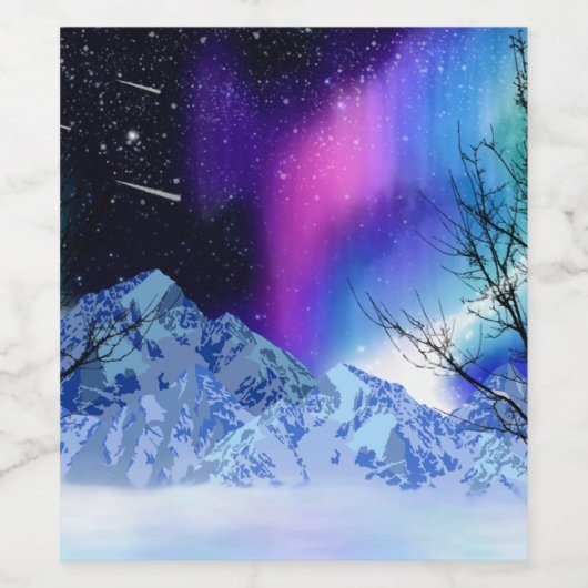 Winter Wonderlights Wijnlabel Wijn Etiket (Enkel label)