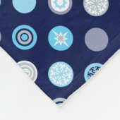 Winter Wonders Blue Dot Pattern Blanket Fleece Deken (Hoek)