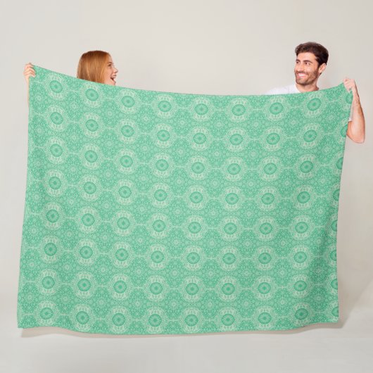 Winter Wonders Decorative Green Fleece Blanket Deken (In situ)