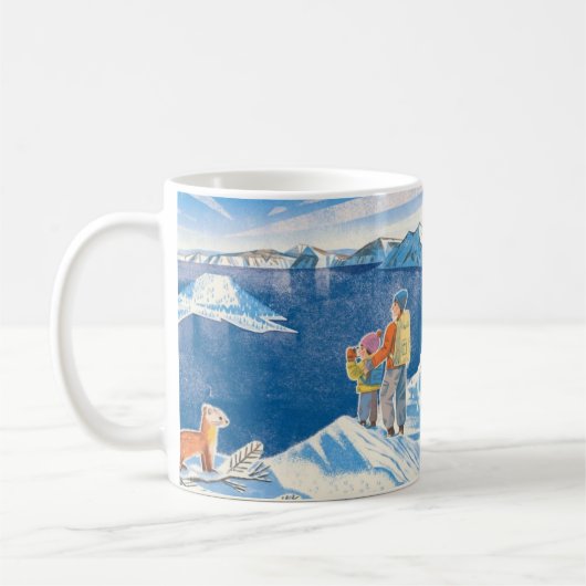 Winter Wonders – Een Whimsische Bergavontuur Koffiemok (Links)