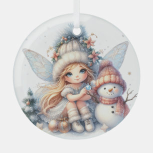 Winter Wonders: Fee en Vorst Glas Ornament