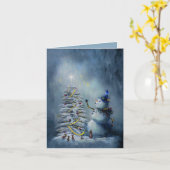 Winter Wonders - handgeschilderd Kaart (Gele Bloem)