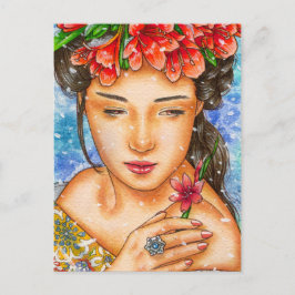 "Winter Wonders: Kafirlelie" winterthemapostkaart Feestdagenkaart