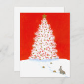 Winter Wonders Kerstmis Konijn van Bihrle Feestdagenkaart (Voorkant / Achterkant)