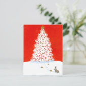 Winter Wonders Kerstvakantie Konijn van Bihrle Feestdagenkaart (Staand voorkant)