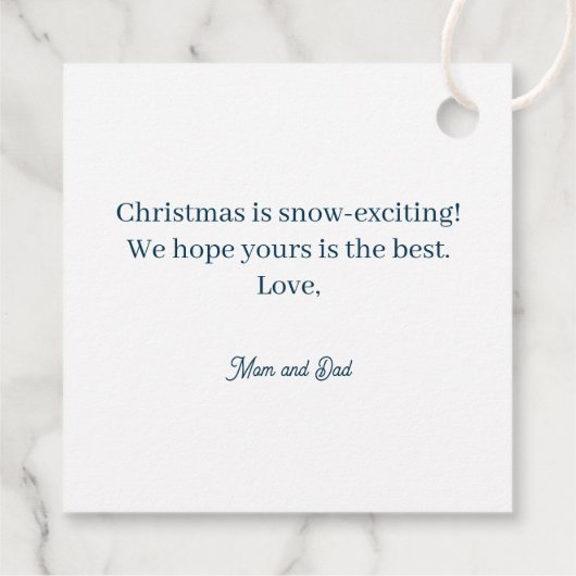 Winter Wonders Polar Beer Cub Snowball Tree Gift Bedankjes Labels (Achterkant)