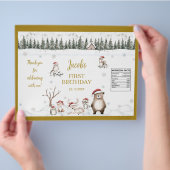 Winter Woodland 1st Verjaardag Chip Bag Wrapper Flyer (Hand)