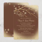 Winter Woodland 50e Jubileum Goud en Bruin Kaart (Voorkant / Achterkant)