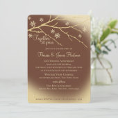 Winter Woodland 50e Jubileum Goud en Bruin Kaart (Staand voorkant)