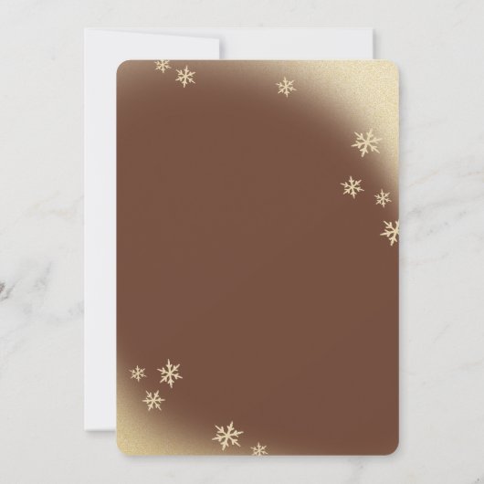 Winter Woodland 50e Jubileum Goud en Bruin Kaart (Achterkant)