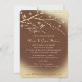 Winter Woodland 50e Jubileum Goud en Bruin Kaart (Voorkant)