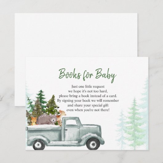 Winter Woodland Animal Books voor Baby Briefkaart (Voorkant / Achterkant)