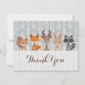 Winter Woodland Animal Dank je wel Bedankkaart (Voorkant)