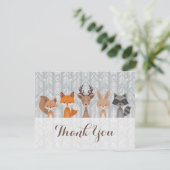 Winter Woodland Animal Dank je wel Bedankkaart (Staand voorkant)