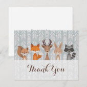 Winter Woodland Animal Dank je wel Bedankkaart (Voorkant / Achterkant)