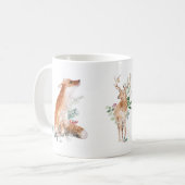 Winter Woodland Animal Fox Deer Hare Mok (Voorkant links)