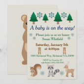 Winter Woodland Animal Theme Kaart (Voorkant / Achterkant)