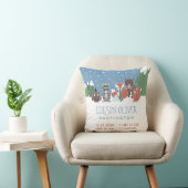 Winter Woodland Animals Baby Birth Stats Kussen (Stoel)