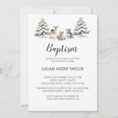 Winter Woodland Animals Baby Doopuitnodiging Kaart (Voorkant)