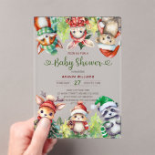 Winter Woodland Animals Baby shower Acryl Uitnodigingen (Insitu (Draagbaar))