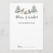 Winter Woodland Animals Baby shower Advies Kaarten (Voorkant)