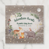 Winter Woodland Animals Baby shower Bedankjes Labels (Achterkant)