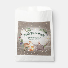 Winter Woodland Animals Baby shower Bedankzakje
