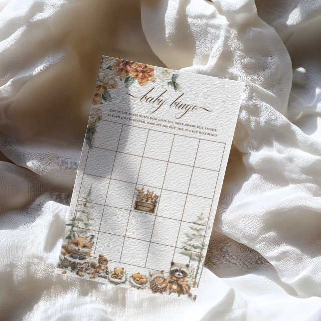 Winter Woodland Animals Baby shower Bingo spel (Creator heeft geüpload)