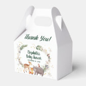 Winter Woodland Animals Baby shower Dank u Bedankdoosjes (Achterkant)