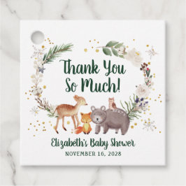 Winter Woodland Animals Baby shower Dank u Bedankjes Labels