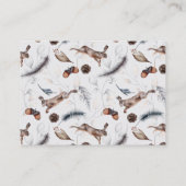 Winter Woodland Animals Baby shower Diaper Raffle Informatiekaartje (Achterkant)