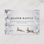 Winter Woodland Animals Baby shower Diaper Raffle Informatiekaartje (Voorkant)