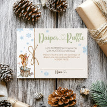 Winter Woodland Animals Baby shower Diaper Raffle