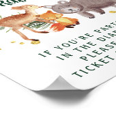 Winter Woodland Animals Baby shower Diaper Raffle Poster (Hoek)