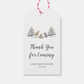 Winter Woodland Animals Baby shower Favor Cadeaulabel (Voorkant)
