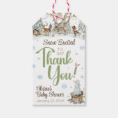 Winter Woodland Animals Baby shower Favoriet Gift Cadeaulabel (Voorkant)