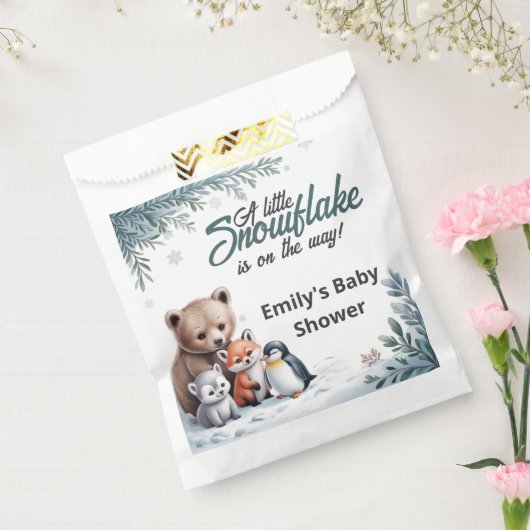 Winter Woodland Animals Baby shower Favorietentas Bedankzakje (Gezegeld)