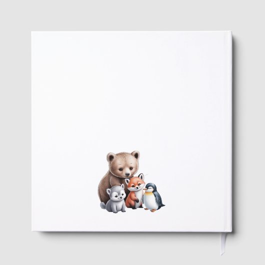 Winter Woodland Animals Baby shower Gastboek Gastenboek (Achterkant)