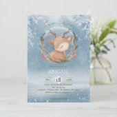 Winter Woodland Animals Baby shower Invitation Kaart (Staand voorkant)