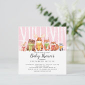 Winter Woodland Animals Baby shower Invitation Kaart (Staand voorkant)