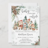 Winter Woodland Animals Baby shower Kaart (Voorkant)