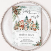 Winter Woodland Animals Baby shower Kaart