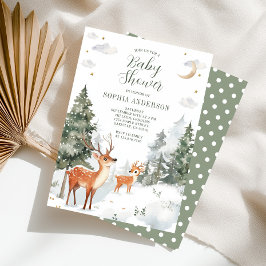 Winter Woodland Animals Baby shower Kaart