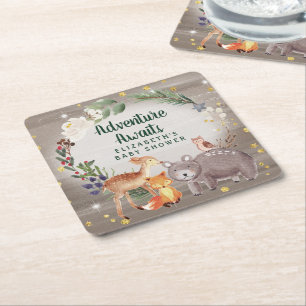 Winter Woodland Animals Baby shower Kartonnen Onderzetters