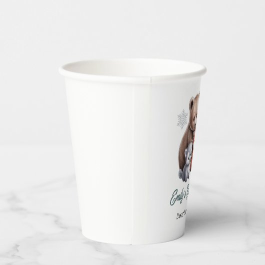 Winter Woodland Animals Baby shower Paper Cup Papieren Bekers (Rechts)
