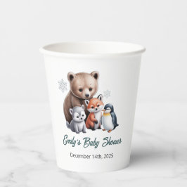 Winter Woodland Animals Baby shower Paper Cup Papieren Bekers