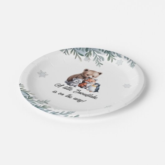 Winter Woodland Animals Baby shower Papier Bord (Gekanteld)